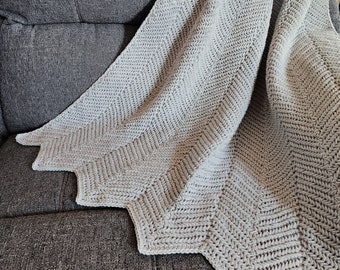 Herringbone Crochet Blanket Pattern, Herringbone Single Crochet Ripple Blanket, Crochet Ripple Stitch, INSTANT DOWNLOAD PDF