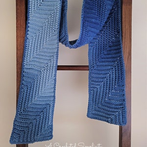 PDF Crochet Pattern: Diagonal Ripple Scarf, crochet scarf, instant download crochet scarf pattern image 2