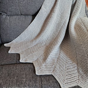 Herringbone Crochet Blanket Pattern, Herringbone Single Crochet Ripple Blanket, Crochet Ripple Stitch, INSTANT DOWNLOAD PDF image 1