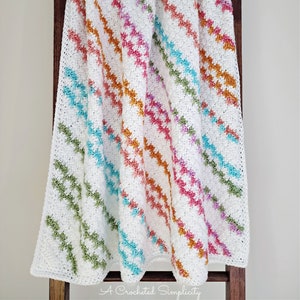 Crochet C2C Blanket Pattern, Candy Stripes Lapghan, Crochet c2c Blanket, Corner-to-Corner Crochet Blanket Pattern, INSTANT DOWNLOAD PDF