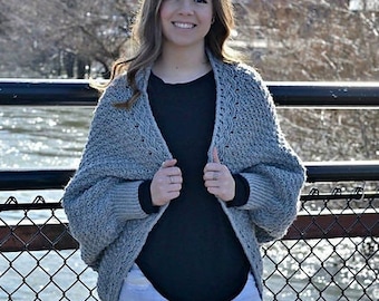 CROCHET CARDIGAN PATTERN | Celesse Cabled Cocoon Sweater | Cocoon Sweater | Crochet Cocoon Cardigan | Oversized Cardigan | Instant Download