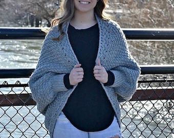 CROCHET CARDIGAN PATTERN | Celesse Cabled Cocoon Sweater | Cocoon Sweater | Crochet Cocoon Cardigan | Oversized Cardigan | Instant Download