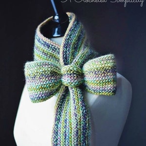 Crochet Pattern: "Knit-Look" Bow Tie Cowl / Scarf **Permission to sell finished items