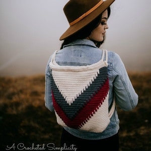 Wanderlust Chevron Crochet Backpack Pattern, PDF DIGITAL DOWNLOAD Crochet Pattern, backpack crochet pattern, Instant Download