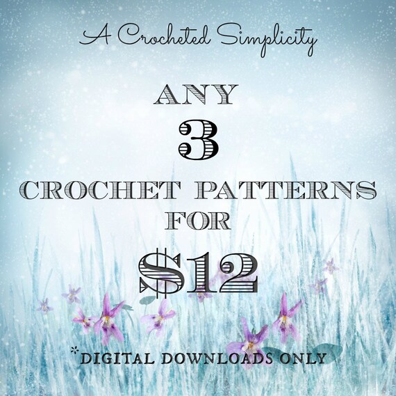 motif france visa 3 motif Etsy individuels 3 choisissez Crochet modèles 3   Pack