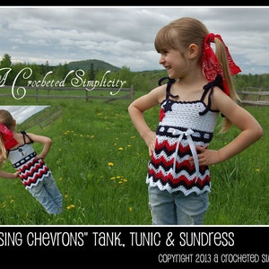 Crochet Pattern: Chasing Chevrons Tank Top / Tunic & Sundress, Permission to Sell Finished Items image 2