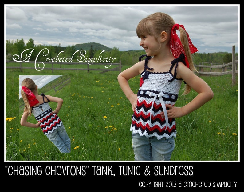 Crochet Pattern: Chasing Chevrons Tank Top / Tunic & Sundress, Permission to Sell Finished Items image 2