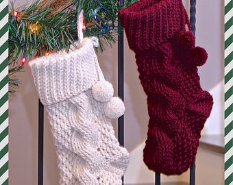 CROCHET PATTERN | Big Bold Cabled Stocking | Crochet Christmas Stocking | Christmas Stocking Pattern | Crochet Christmas Pattern | PDF