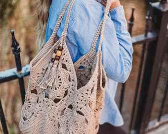 CROCHET PATTERN | Aisling Granny Squares Bag | Crochet Tote Bag Pattern | Granny Square Bag | Granny Square Tote | PDF Digital Download