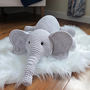 CROCHET ELEPHANT PATTERN, Eloise Crochet Elephant, Elephant Amigurumi Pattern, Crochet Plushie, Crochet Stuffie, Instant Download pdf