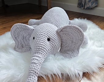 CROCHET ELEPHANT PATTERN, Eloise Crochet Elephant, Elephant Amigurumi Pattern, Crochet Plushie, Crochet Stuffie, Instant Download pdf