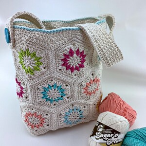 Summer Retro Tote Bag Pattern, PDF DIGITAL DOWNLOAD Crochet Pattern, tote bag crochet pattern, Instant Download image 2