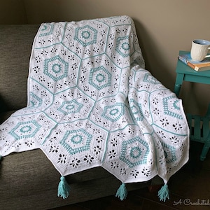 Crochet Hexagon Pattern: Succulent Spring Hexagon Crochet Blanket Pattern **Permission to Sell Finished Items INSTANT DOWNLOAD
