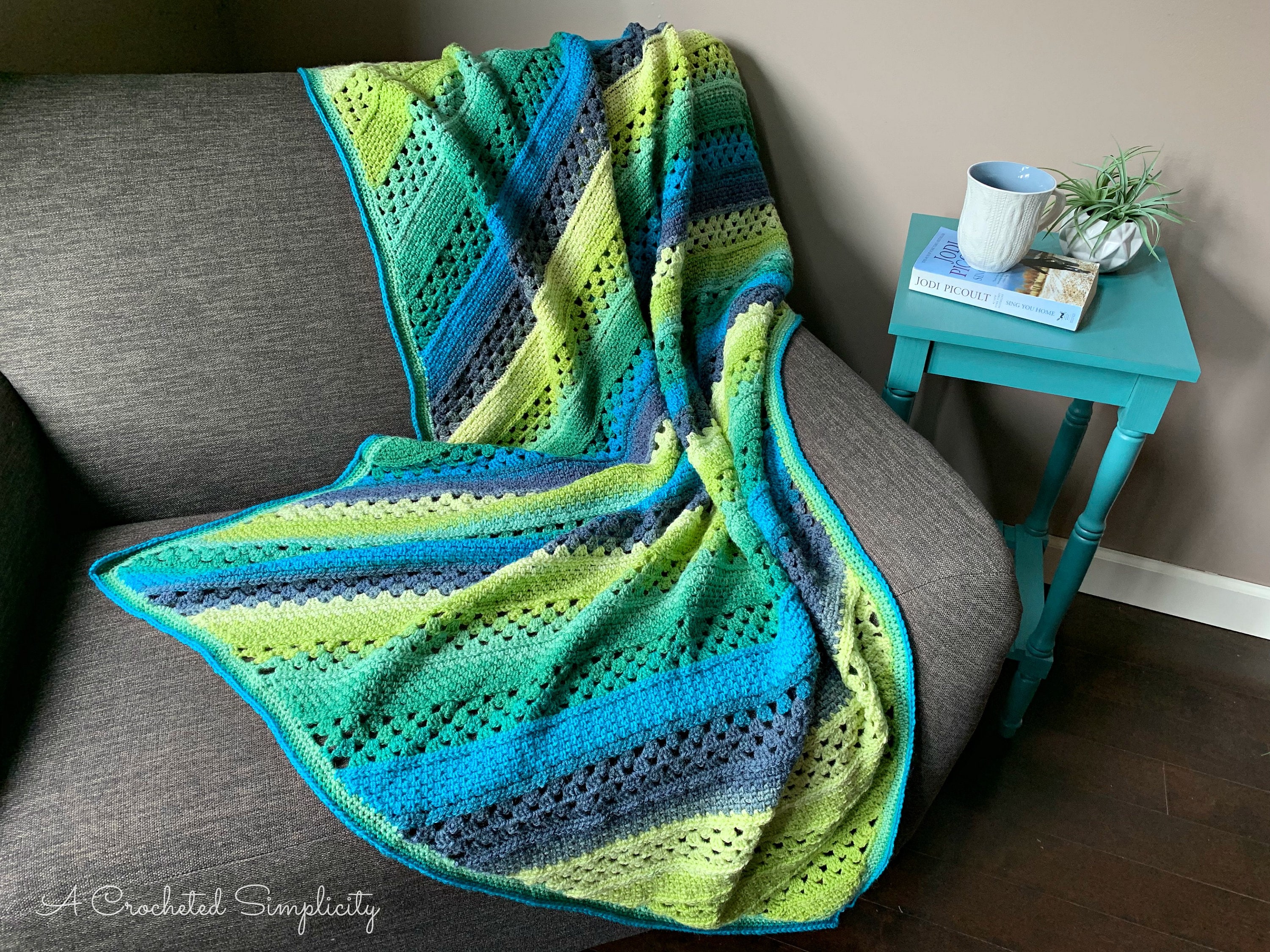 PDF Crochet Pattern On the Bias Rectangular Afghan crochet Etsy