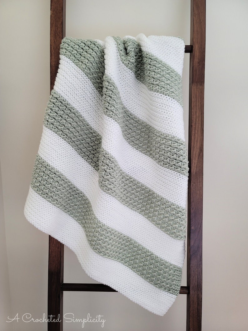 Crochet Blanket Pattern, Crochet Baby Blanket Pattern, Abrielle Baby Blanket Crochet Pattern, Knit Look Crochet, INSTANT DOWNLOAD PDF image 1