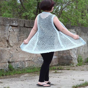 Crochet Pattern: Adalene Cabled Vest, Sizes XS thru 5X Permission to sell finished items image 4