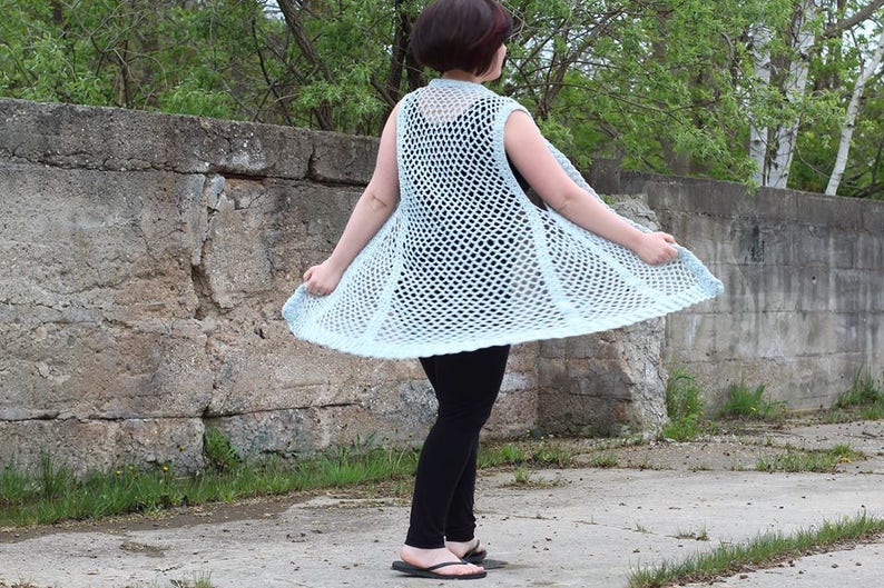 Crochet Pattern: Adalene Cabled Vest, Sizes XS thru 5X Permission to sell finished items image 4