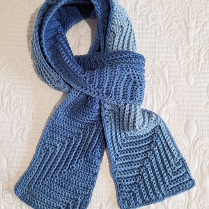 PDF Crochet Pattern: Diagonal Ripple Scarf, crochet scarf, instant download crochet scarf pattern image 1