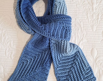 PDF Crochet Pattern: Diagonal Ripple Scarf, crochet scarf, instant download crochet scarf pattern
