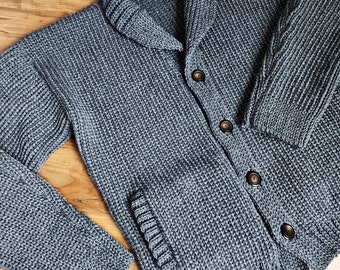 Buy CROCHET PATTERN: Men's Shawl Collar Cardigan Men's Crochet