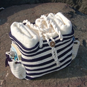 Crochet Pattern: Nautical Knots Beach / Yarn / Tote Bag, 2 sizes included, Permission to Sell Finished Items image 4