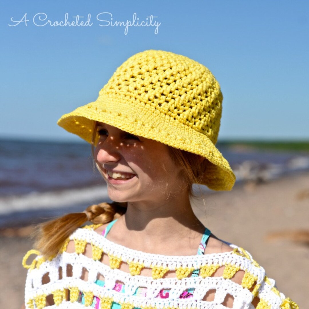 Crochet Pattern: Makin' Lemonade Sunhat, Sizes Doll, Baby, Toddler, Child, Teen Adult Small, Adult Medium Large
