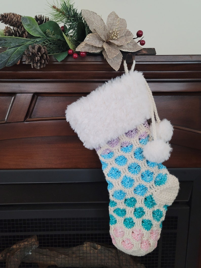 Crochet Pattern PDF: Joyful Textures Christmas Stocking Crochet Stocking Pattern PDF Instant Download Digital Download image 3