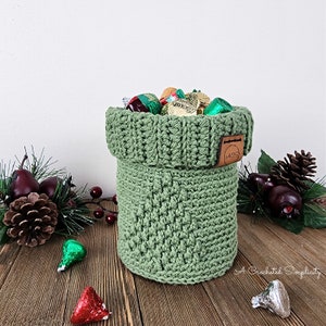 Crochet Mason Jar Cozy Pattern, O' Christmas Tree Crochet Jar Cozy, Crochet Jar Cozy Pattern, Crochet Basket Pattern, INSTANT DOWNLOAD PDF image 2