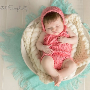 Crochet Pattern: Summer Waves Romper, Sizes Newborn, 0-3m, 3-6m, 6-12m, 12-18m, 18-24m image 2