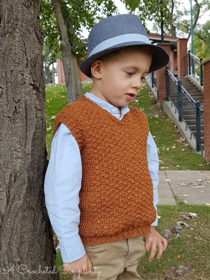 Crochet Pattern: Summit Kids Sweater Vest **Permission to sell finished items image 2