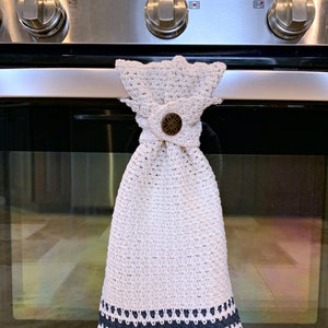 Crochet Pattern: Farmhouse Striped Kitchen Towel, Crochet Dish Towel, Permission to sell finished items, Instant Download