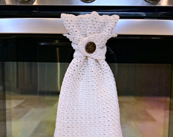Crochet Pattern: Farmhouse Striped Kitchen Towel, Crochet Dish Towel, Permission to sell finished items, Instant Download