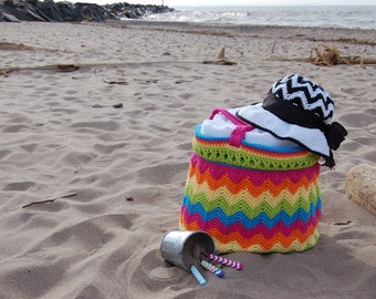 Crochet Pattern: "Chasing Chevrons" Yarn & Beach Bag, Permission to Sell Finished Items