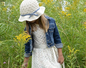 Crochet Pattern: "Summer Waves" Sunhat, Sizes Baby, Toddler, Child, Teen Adult Small, Adult Medium Large