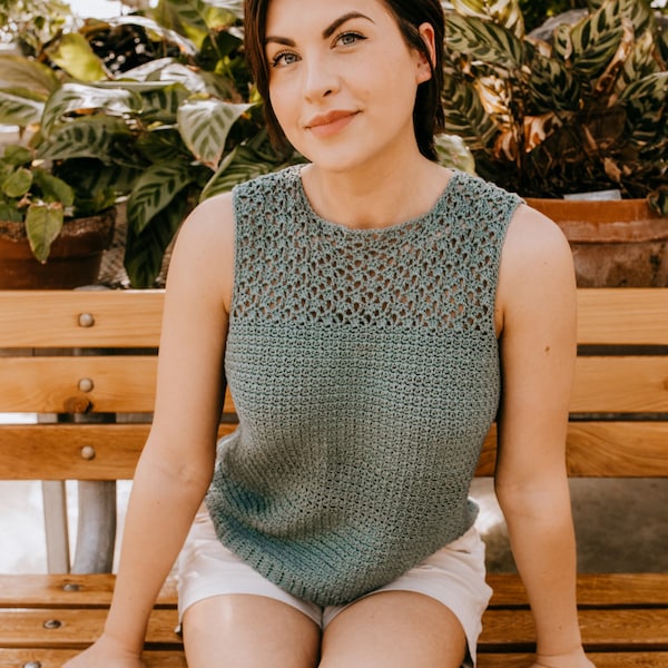 Summer Crochet Top Pattern, Chantilly Crochet Summer Top, Crochet Lace Top, Sleeveless Crochet Top, Summer Crochet Top PDF Crochet Pattern