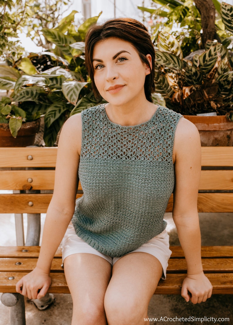 Summer Crochet Top Pattern, Chantilly Crochet Summer Top, Crochet Lace Top, Sleeveless Crochet Top, Summer Crochet Top PDF Crochet Pattern 画像 1