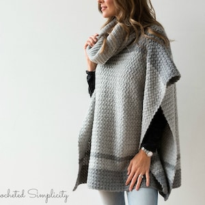 Crochet Poncho Pattern | Emelyn Cowl Neck Poncho Crochet Pattern | Fall & Winter Wear | Womens and Girls Poncho Pattern | PDF Download