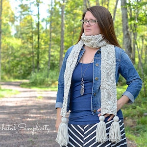 Crochet Pattern: "Twisting Trellis" Cabled Scarf **Permission to Sell Finished Items INSTANT DOWNLOAD