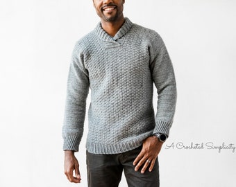 PDF Crochet Pattern: The WULF Men's Pullover, mens crochet sweater pattern, crochet for men