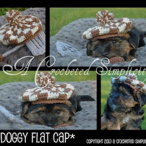 Crochet Pattern: Doggy Flat Cap,  Permission to Sell Finished Items