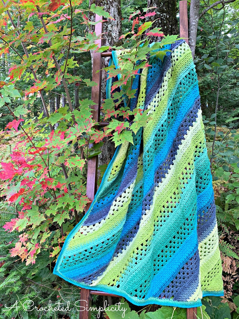 PDF Crochet Blanket Pattern, On the Bias Rectangular Afghan, crochet C2C blanket pattern, crochet corner to corner blanket, INSTANT DOWNLOAD image 3