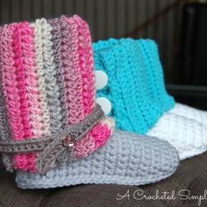 Crochet Pattern: Kid's Slouchy Slipper Boots, Permission to Sell Finished Items image 1