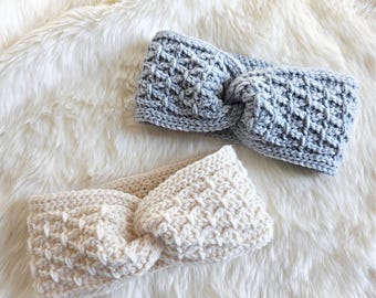 CROCHET HEAD WARMER | Fireside Crochet Headwarmer Pattern | Twisted Ear Warmer | Crochet Headband Pattern | 5 Sizes | Instant Download Pdf