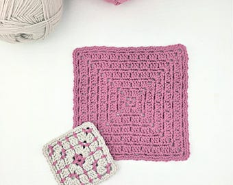 CROCHET PATTERN | Crochet Block Stitch Granny Square | Crochet Motif | Blanket Motif | Block Stitch Square | Blanket Square | PDF Download