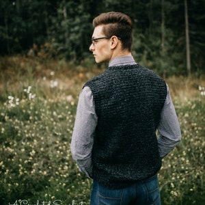 Crochet Pattern: Summit Men's Sweater Vest Permission to sell finished items image 4