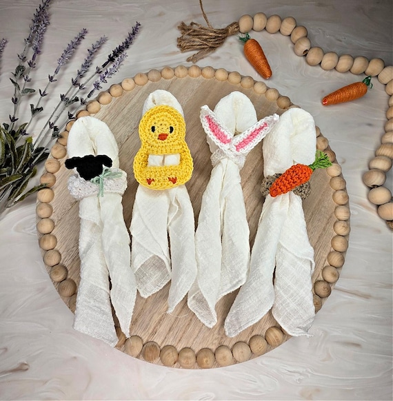 CROCHET Napkin Rings Pattern Easter Crochet Easter Crochet