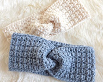 CROCHET EAR WARMER | Easy Crochet Ear Warmer Pattern | Twisted Crochet Ear Warmer, Crochet Headband Pattern | 5 Sizes | Instant Download Pdf