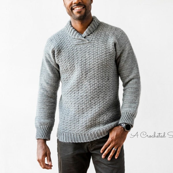 PDF Crochet Pattern: The WULF Men's Pullover, mens crochet sweater pattern, crochet for men