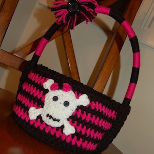 Crochet Pattern: Fun Punk Halloween Trick-or-Treat Basket Bag, Permission to Sell Finished Items