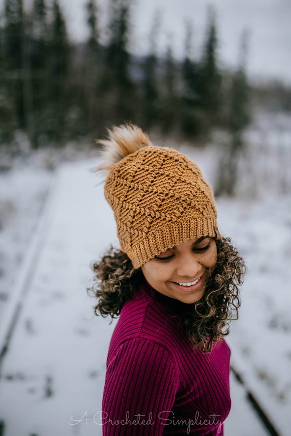 CROCHET HAT PATTERN: Diamonds Crochet Beanie Pattern  display picture 1